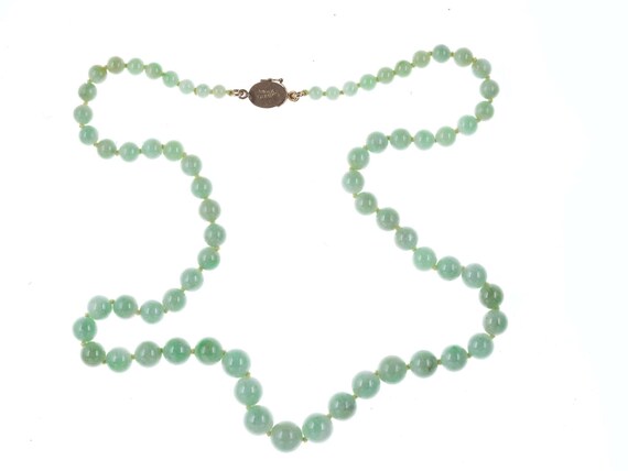 Vintage Gumps A Jadeite beaded necklace - image 2