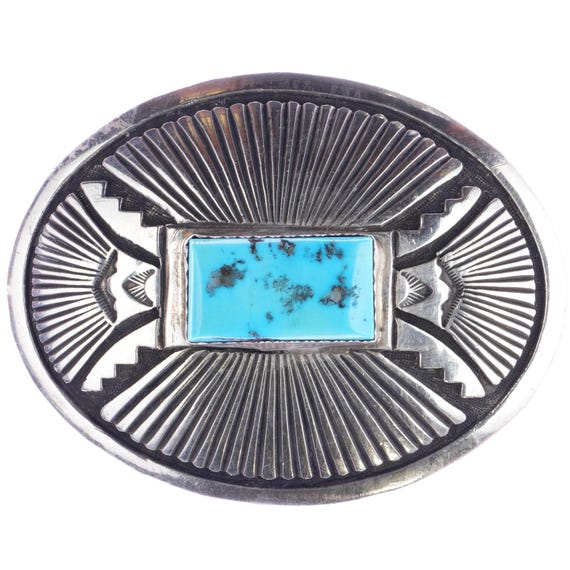 Dramatic Vintage Native American Navajo Damale Turquoise Sterling Silver Bracelet Old Dramatic Vintage Native American Navajo Damale Turquoise Sterling Silver Bracelet Old