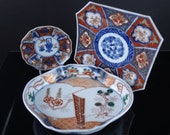 Antique Japanese Imari Hand Painted Lot of 3