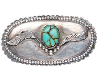 c1950's vintage Navajo sterling silver turquoise buckle for 1.5" belt