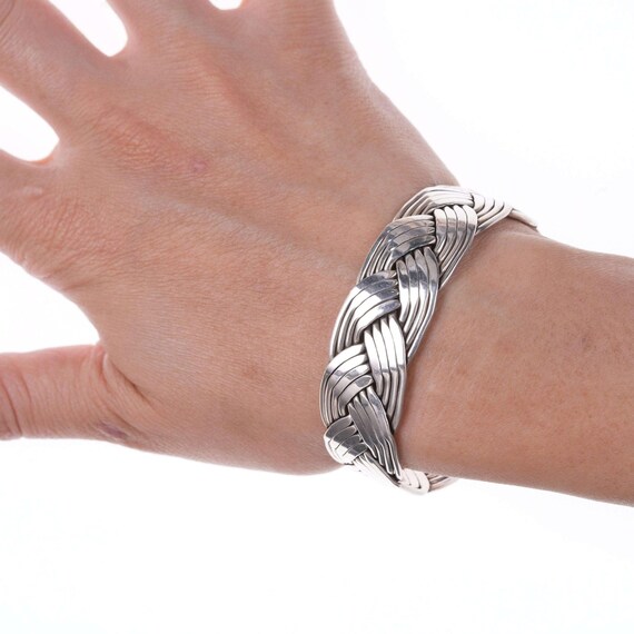 Retro Braided Mexican sterling bracelet - image 5