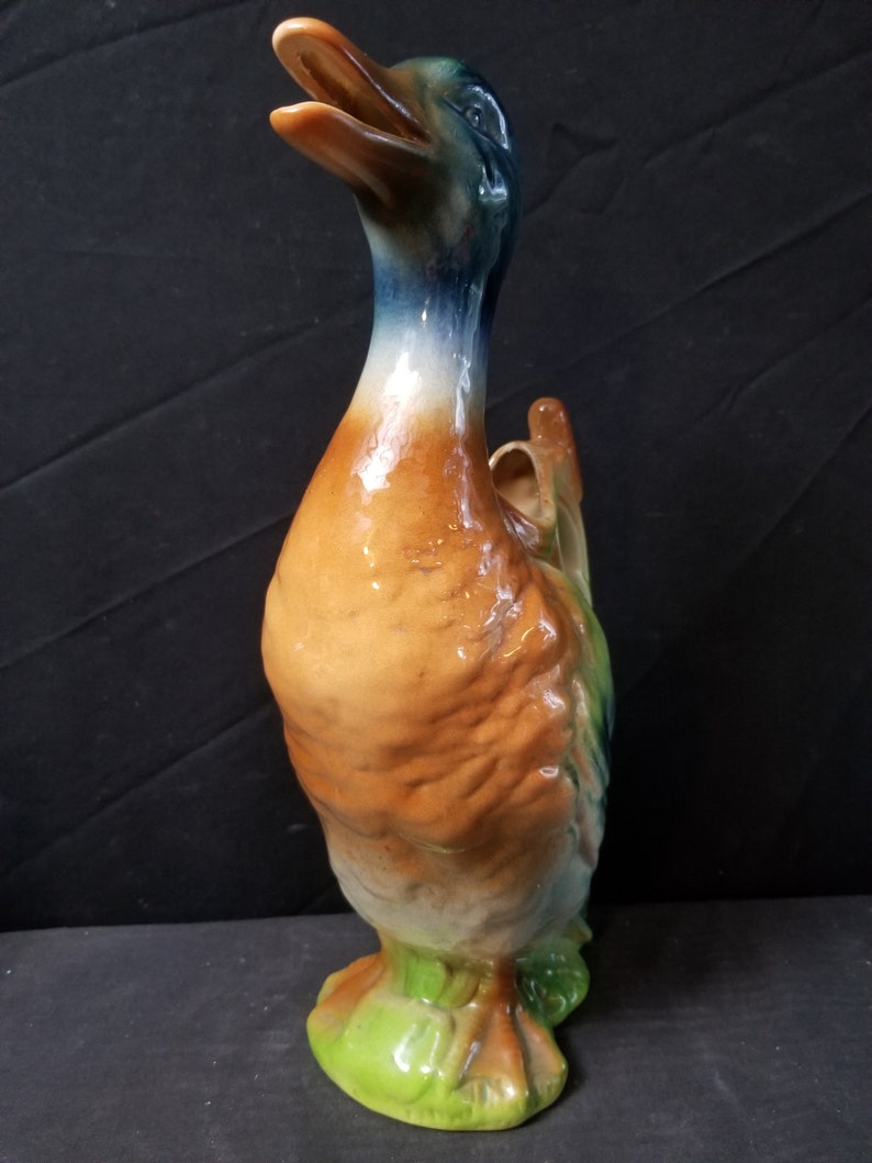 French Majolica Duck Pitcher 13 C.1920 St Clement - Etsy