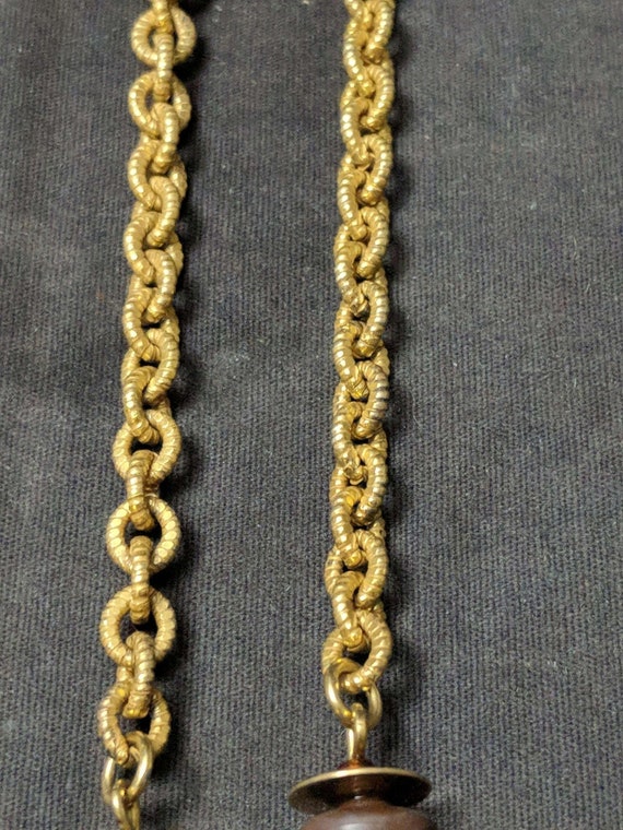 Vintage Miriam Haskell Necklace 32" gold tone wit… - image 7