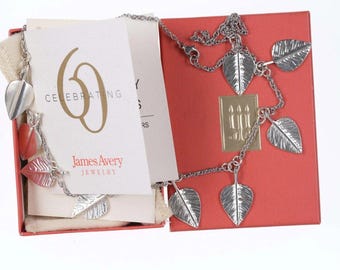 Rare/retired James Avery 60th Anniversary Shimmering Leaves Sterling Necklace