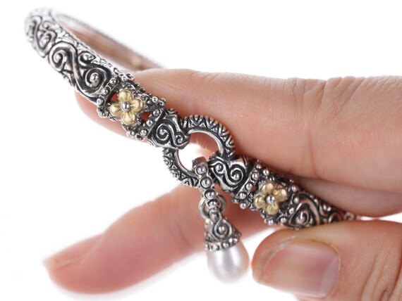 Barbara Bixby Sterling/18k Cuff bracelet with rem… - image 3