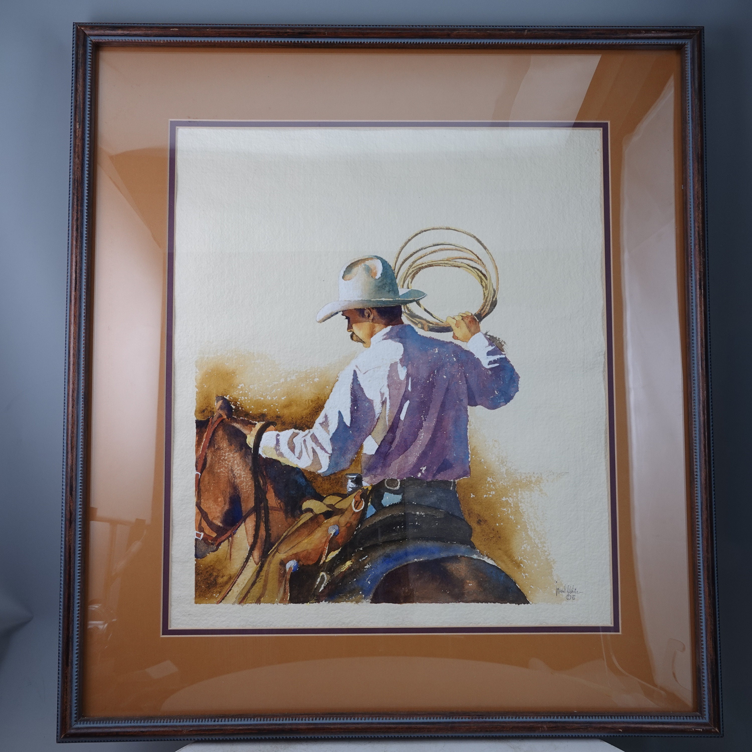 Mark Kohler Texas Artist 1995 Cowboy Watercolor Early Work Etsy UK