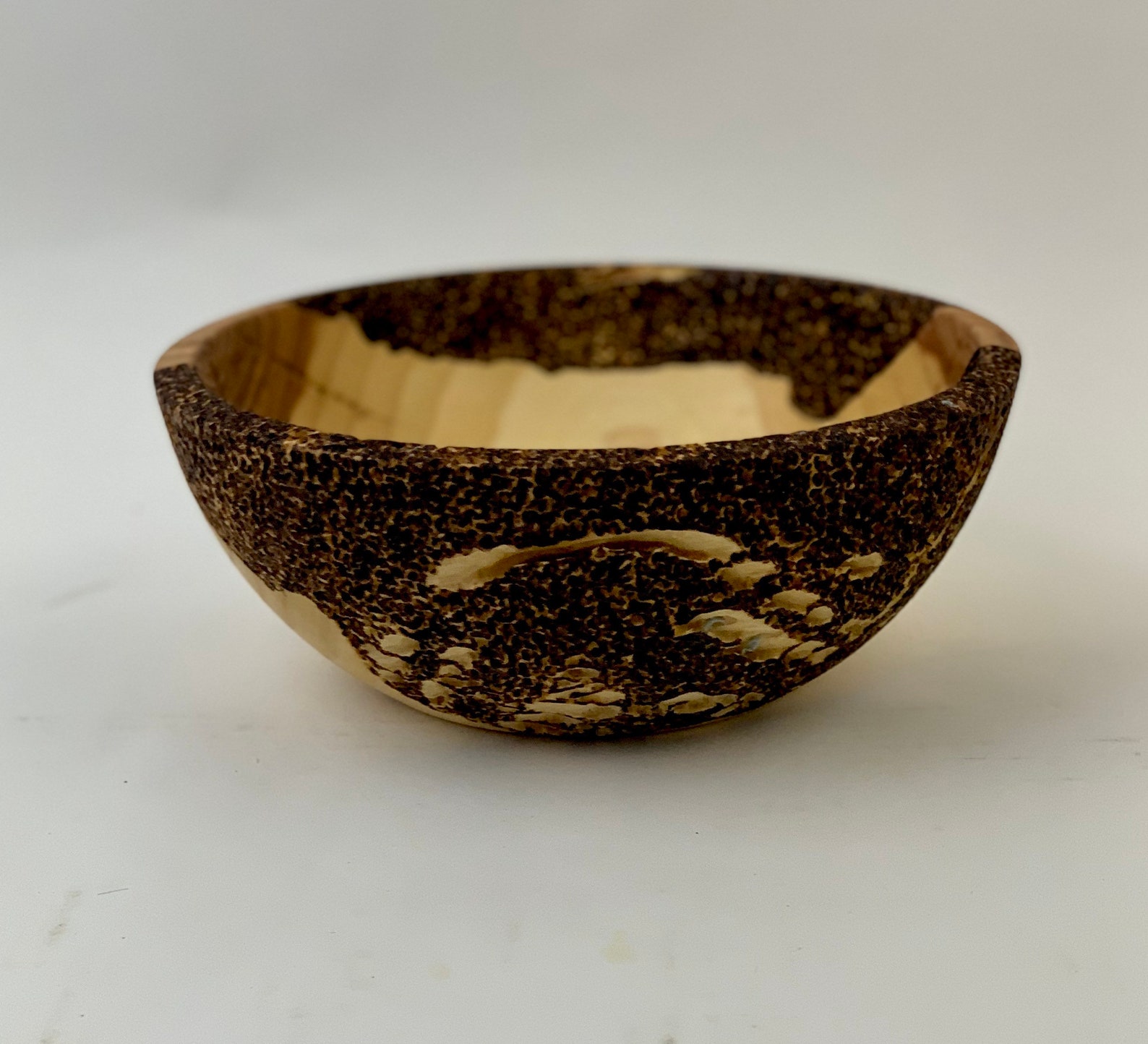 Unique Ash Bowl Item 2113 that has pyrography wood burn Etsy