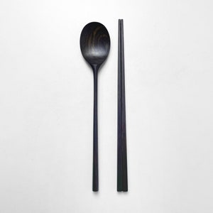 Ebony spoon chopstick set