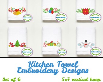 Set of 6 - Christmas Towel Designs