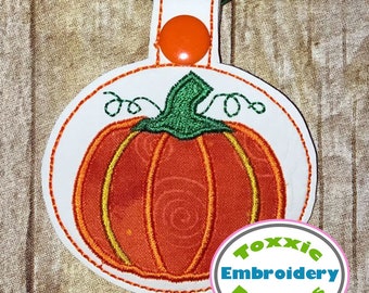 Pumpkin Applique Snap Tab Design