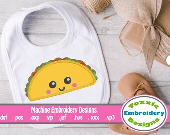 Taco Peeker, Kawaii, cute, kitchen towel, hooded towel, hoodie, machine embroidery, design, 4x4 hoop, 5x7 hoop, taco Tuesday, cinco de mayo