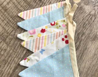 Blue & rainbow print bunting