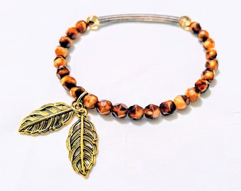 Leaf Tiger Eye Faceted Bracelet