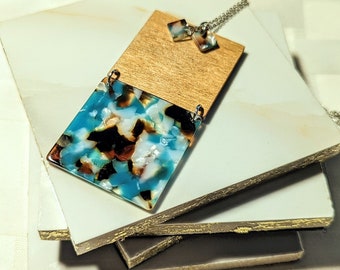 Multi-colored Square Necklace