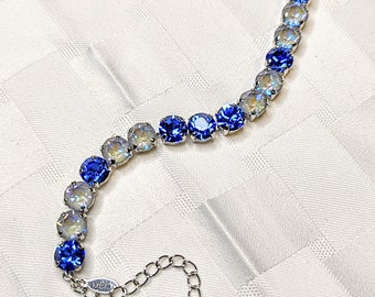 Serene Gray & Sapphire Fashion Crystal Bracelet