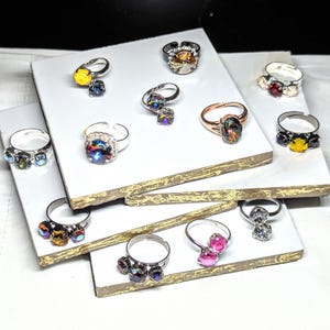 Adjustable Crystal Rings
