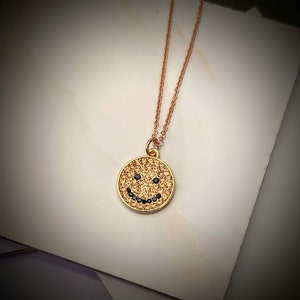 Smiley Face w/Rose Gold Necklace