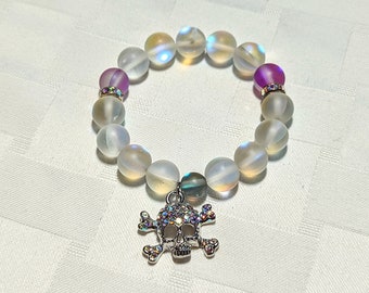 Moonstone w/Crystal skull bracelet