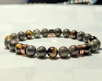 Men's Tiger Eye/Bloodstone Bracelet