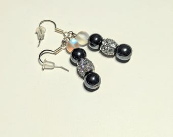 Moonstone and Crystal Earrings