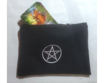 ZIPPER CARD CASE with Pentagram - Any Color, Any Size, bag, deck, card, cards, card case, pouch, Tarot, oracle, Lenormand