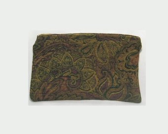 PAISLEY VELVET Tarot Zipper Case - Ready to ship!  bag, card case, pouch, Tarot, oracle, divination, runes, Lenormand, gold, green, magenta