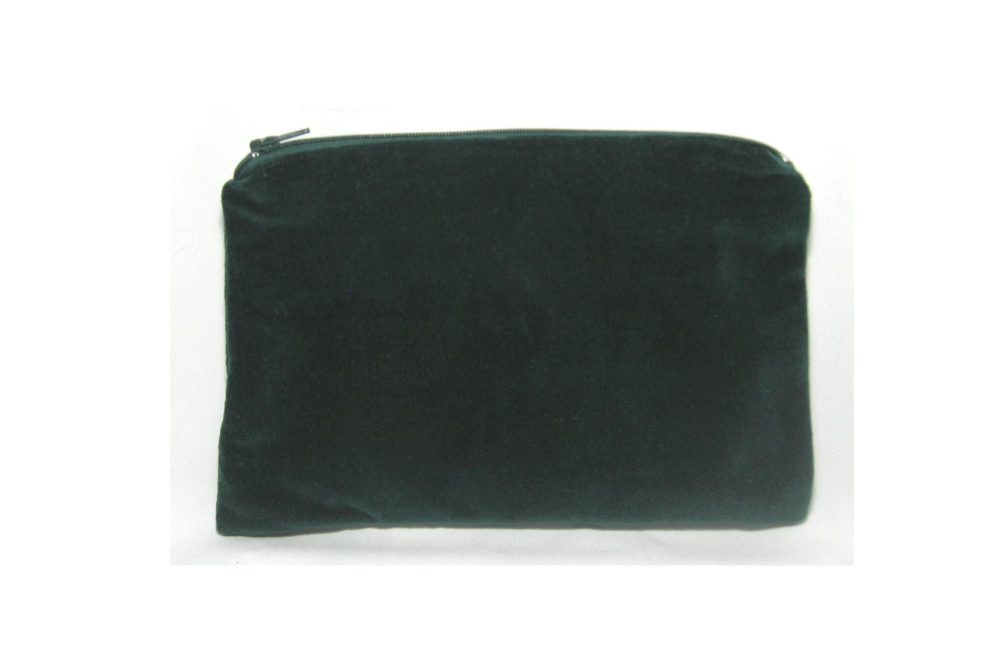 HUNTER GREEN VELVET Tarot Zipper Case - Ready to ship!  bag, card case, pouch, Tarot, oracle, divination, runes, dark green
