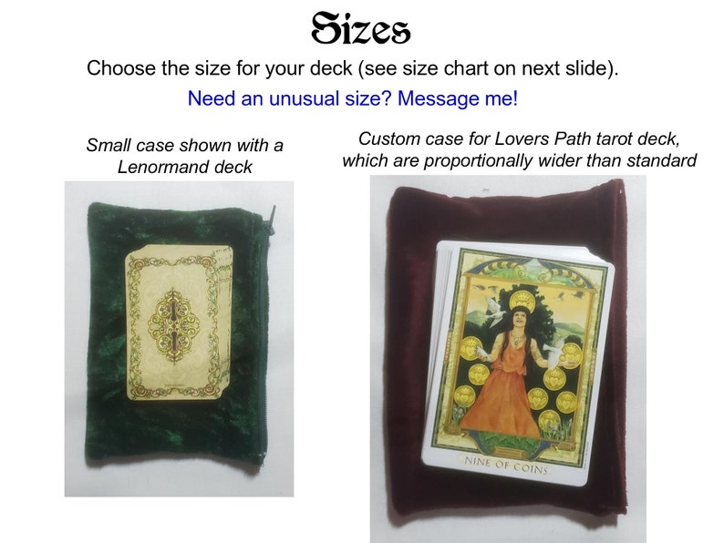 ZIPPER CARD CASE Any Color, Any Size, bag, deck, card, cards, card case, pouch, Tarot, oracle, Lenormand image 3