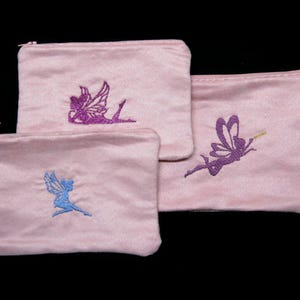Fairy TAROT CARD CASE, Any Color, Any Size, 3 embroidery designs, zipper pouch, bag