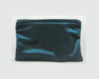 TEAL VELVET Tarot Zipper Case - Ready to ship!  bag, zipper closure deck, card case, pouch, Tarot, oracle, Lenormand, runes, Peacock blue