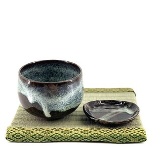Handmade Japanese Tea Bowl, Macha Chawan, Small Size Bowl, Tiny Plate, W313