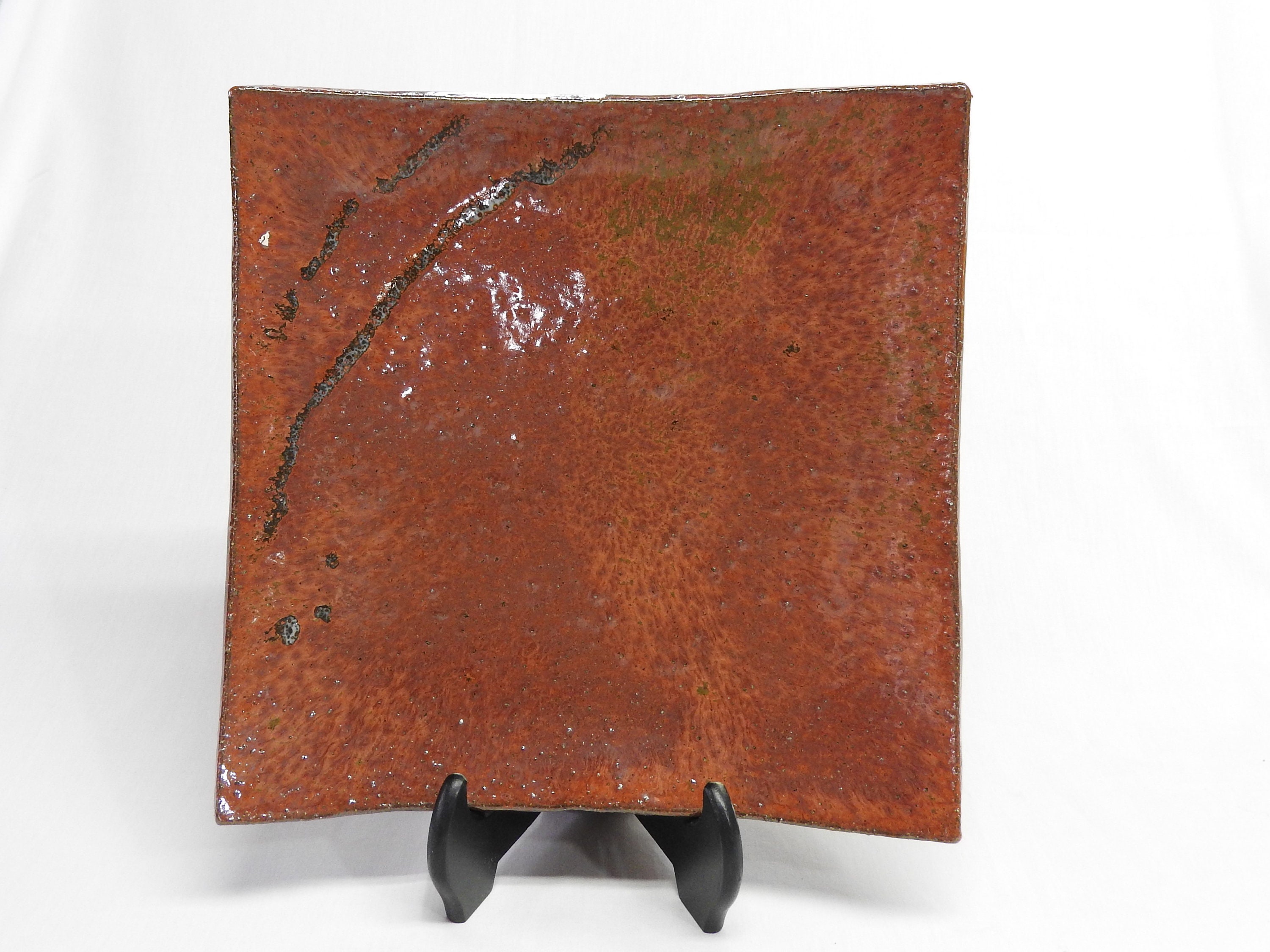 Square Large Plate Handmade Ceramic Plate Salad Plate Fruit Etsy