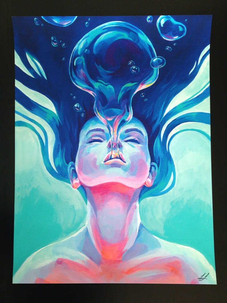 Breathe 18x24 Print Acrylic Painting Art Reproduction Etsy