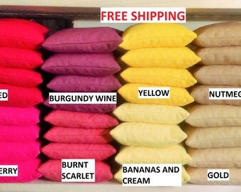 Set of 8 Corn Hole Bags Filled 40+ Colors SAME DAY SHIPPING Free Shipping
