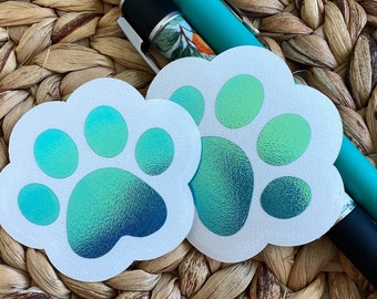 2 Pack Paw Prints // Dog Paw Print Decals // Cat Paw Print Vinyl Decal // Holographic Paw Decal // Custom Decal //Sweetly Ashlyn