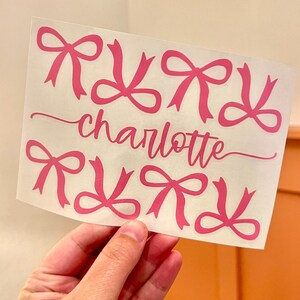 Personalized Bow Name Decal Set // Ballerina Bow Stickers for Water Bottles // Sweetly Ashlyn