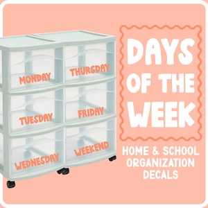 Days of the Week Decals // Teacher & Homeschool Labels // Classroom and Home Organization // Sweetly Ashlyn