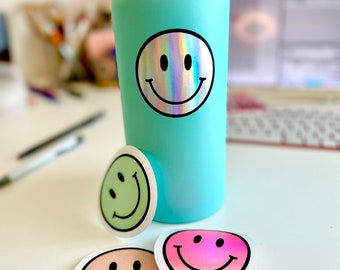2.5” Holographic Smiley Face Decal // Happy Face Sticker // Sweetly Ashlyn