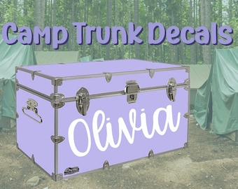 Camp Trunk Personalized Name Decal // Camp Trunk Decal // Name Sticker for Camp Trunk // Camp Footlocker Decal // Sweetly Ashlyn