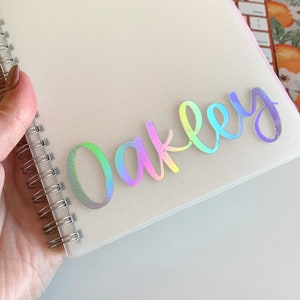 Oakley Font // Custom Vinyl Name Decal // Vinyl Stickers // Holographic Name Decal // Name Decal // Custom Decal // Sweetly Ashlyn