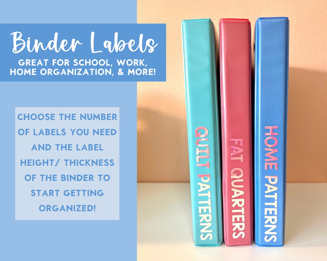 Binder Labels // Custom Home Organization Labels // School Binder