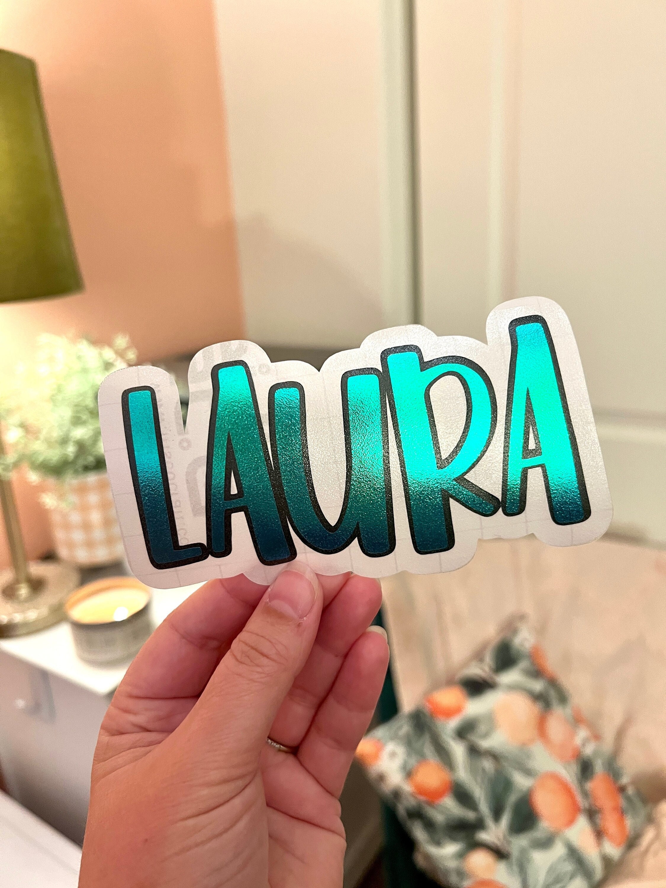 Layered Teacher Font // Custom Vinyl Name Decal // Vinyl Stickers // Holographic Name Decal // Name Decal // Custom Decal // Sweetly Ashlyn