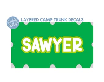 Layered Camp Trunk Personalized Name Decal // Camp Trunk Decal // Name Sticker for Camp Trunk // Camp Footlocker Decal // Sweetly Ashlyn
