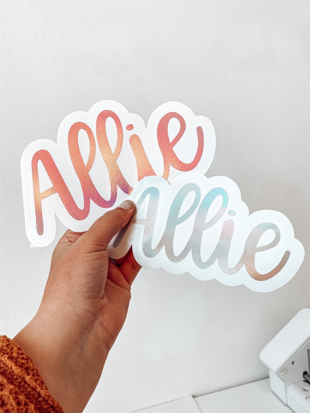 LUNA Font Custom Name Sticker // Script Vinyl Lettering for Water ...