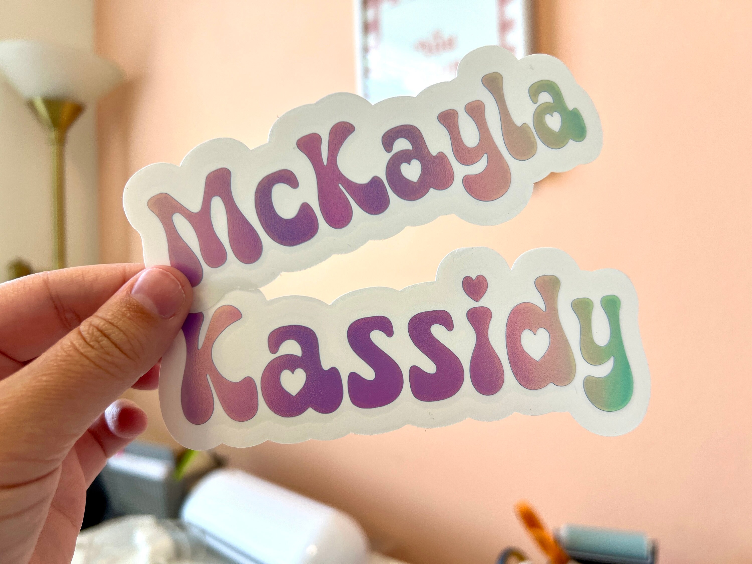 KENZIE Font // Name Sticker // Custom Decal // Holographic Vinyl ...