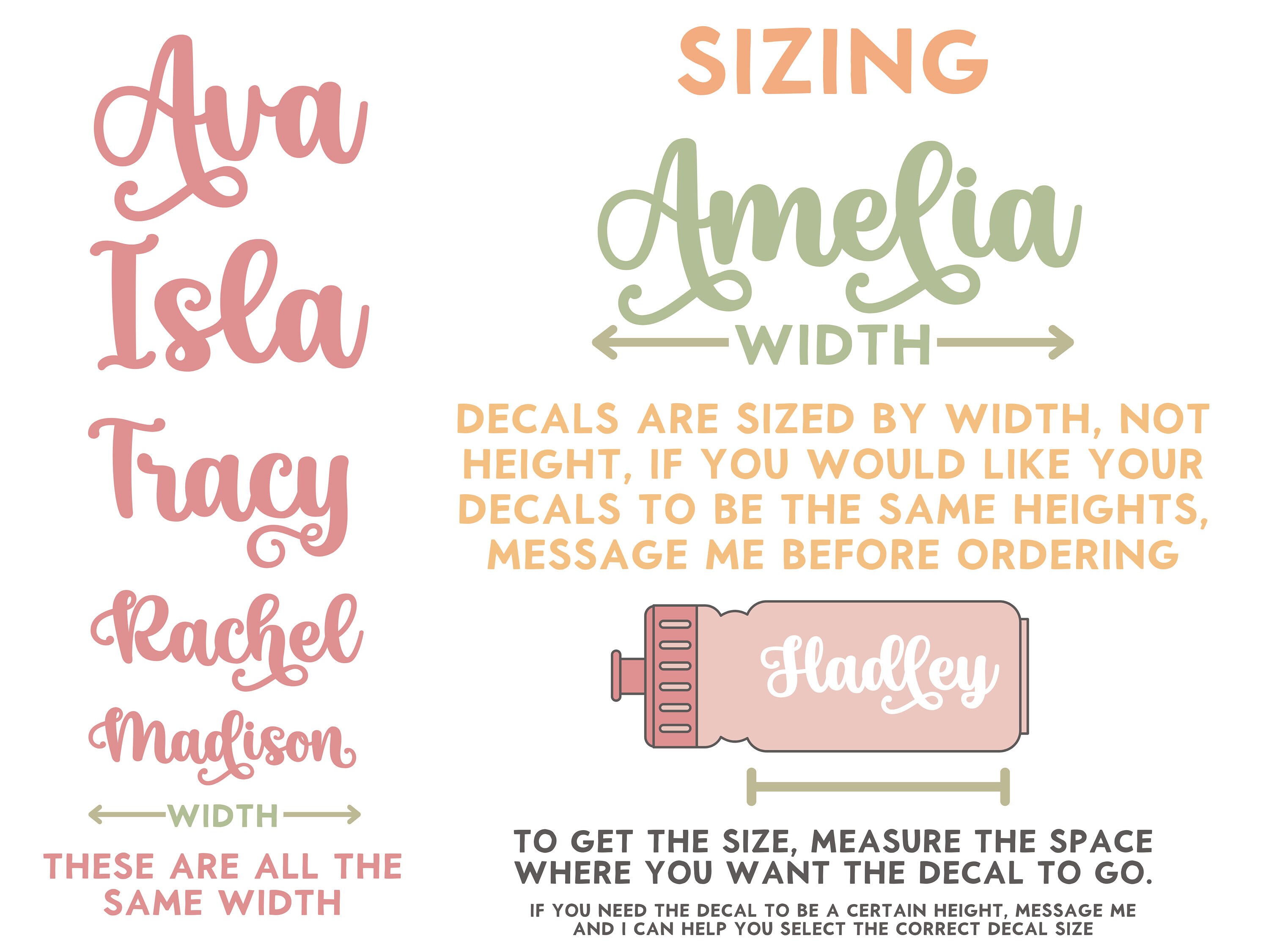 BLAIR Font // Custom Name Vinyl Decal // Personalized Name Sticker ...