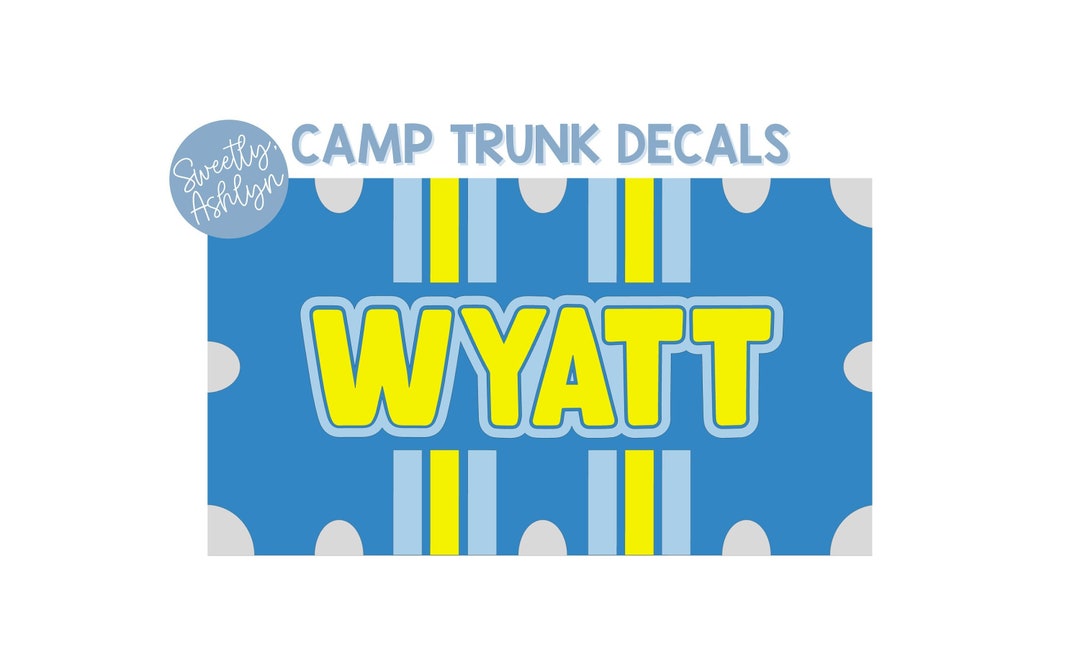 Stripes Camp Trunk Personalized Name Decal // Camp Trunk Decal // Name