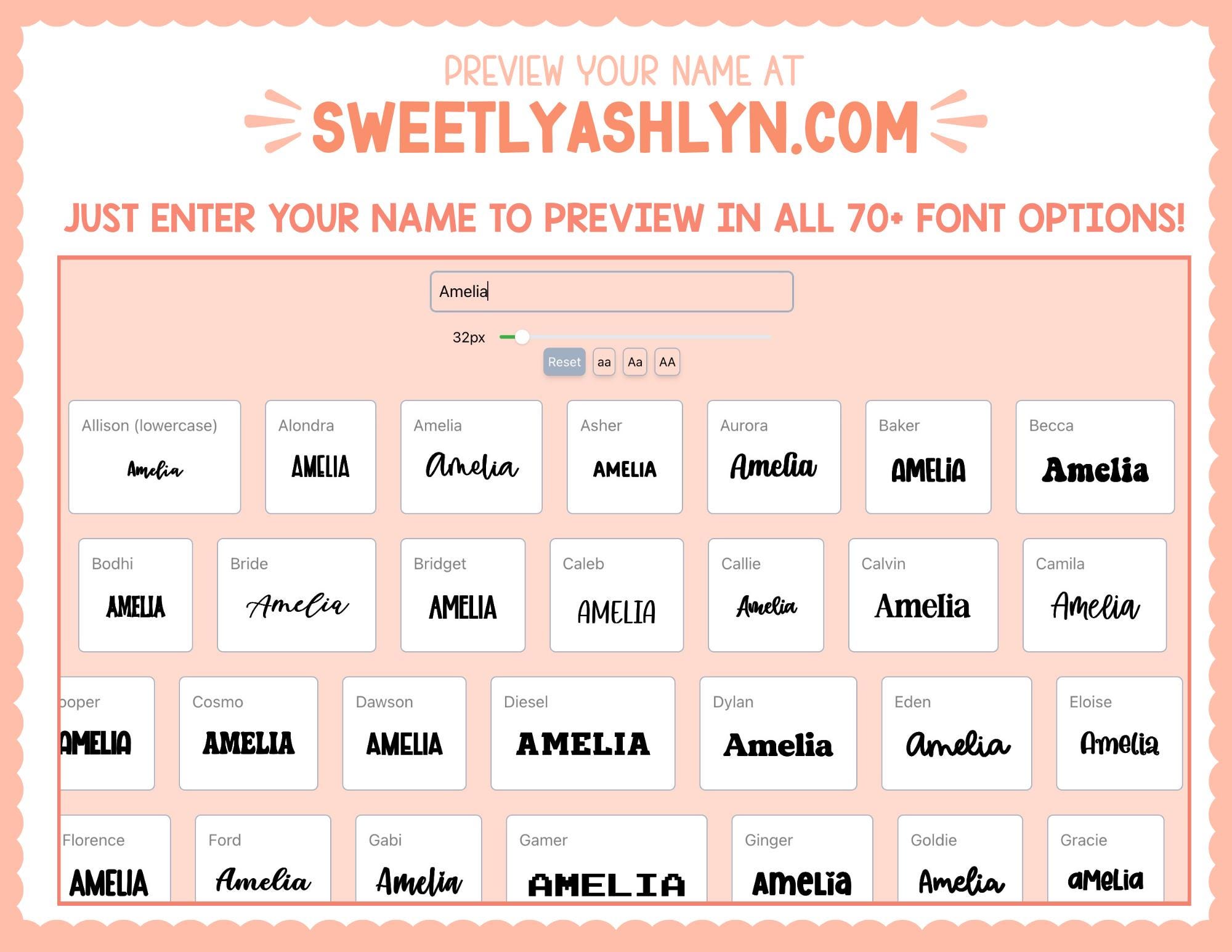 DYLAN Font Custom Vinyl Decal // Personalized Name Sticker // Sweetly ...