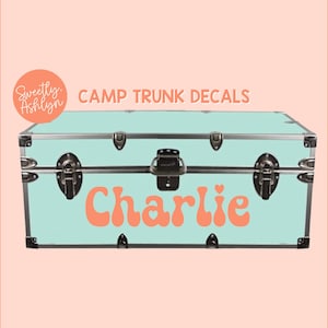 Personalized Camp Trunk Name Decal – Summer Camp Footlocker Sticker for Kids – Custom Vinyl Name for Camp Trunks
