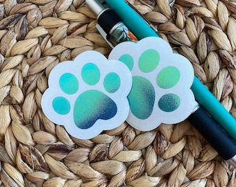 2 Pack Paw Print Vinyl Decals // Dog & Cat Sticker for Tumblers, Laptops